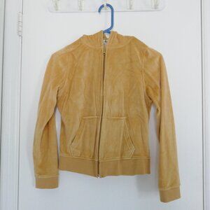NWT vintage Y2K velour gold zipper hoodie size M